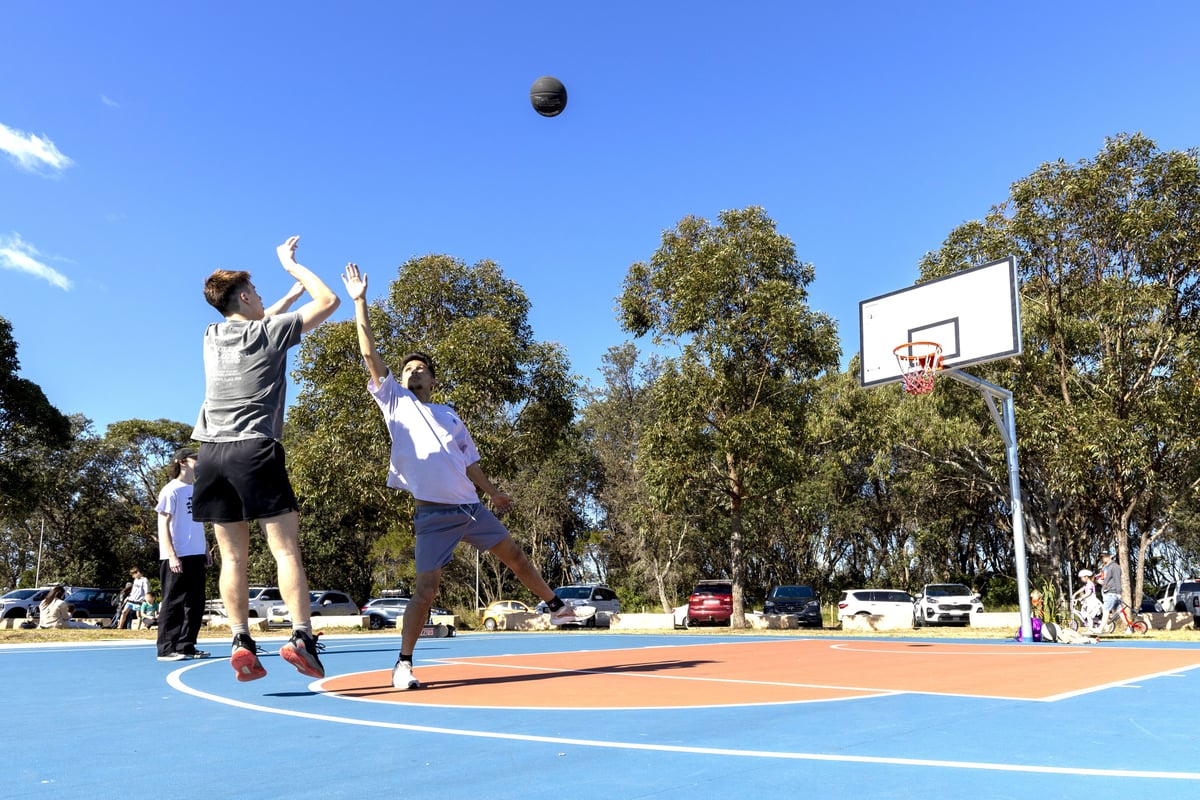 boys playing basketball